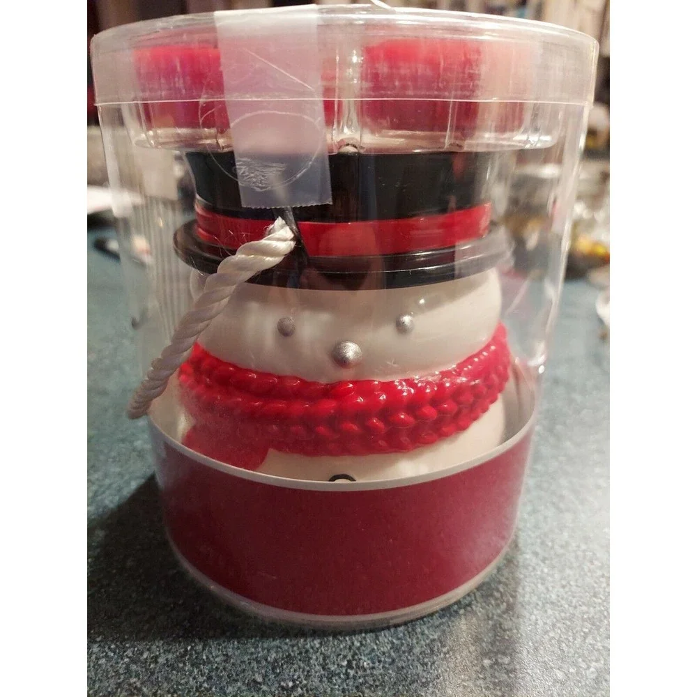 Yankee Candle 2017 Snowman Luminary Tealight Holder Red Sparkling Cinnamon